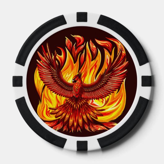 Phoenix mythologische onsterfelijke schepsel poker chips (Voorkant)