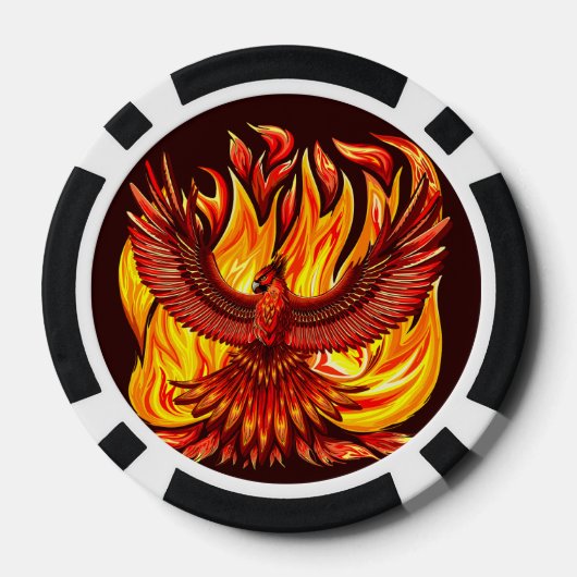 Phoenix mythologische onsterfelijke schepsel poker chips (Achterkant)