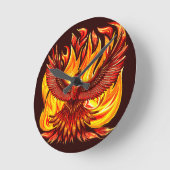 Phoenix mythologische onsterfelijke schepsel ronde klok (Hoek)