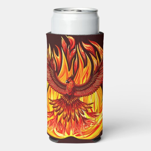 Phoenix mythologische onsterfelijke schepsel seltzer blikjeskoeler (Seltzer Achterkant)