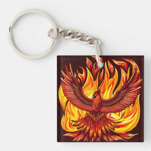 Phoenix mythologische onsterfelijke schepsel sleutelhanger (voorkant)