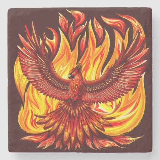 Phoenix mythologische onsterfelijke schepsel stenen onderzetter (Voorkant)