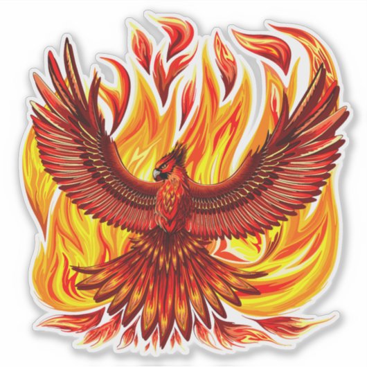 Phoenix mythologische onsterfelijke schepsel sticker (Voorkant)