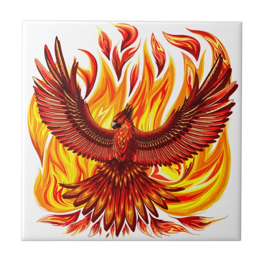 Phoenix mythologische onsterfelijke schepsel tegeltje (Voorkant)