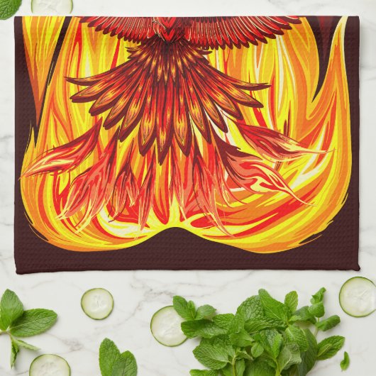 Phoenix mythologische onsterfelijke schepsel theedoek (Gevouwen)