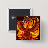 Phoenix mythologische onsterfelijke schepsel vierkante button 5,1 cm (Voorkant /achterkant)