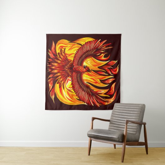 Phoenix mythologische onsterfelijke schepsel wandkleed (In Situ (horizontaal))