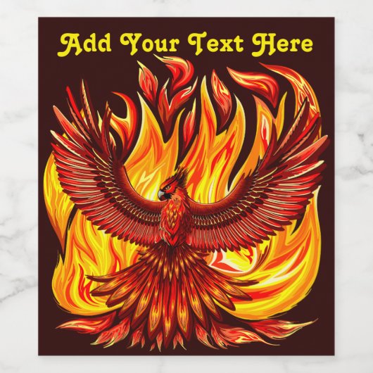 Phoenix mythologische onsterfelijke schepsel wijn etiket (Enkel label)