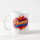 Phoenix Neon Graffiti – Retro Street Art Glow Mok (Links)