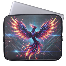 "Phoenix Neon Laptop Sleeve – Futuristische 15"