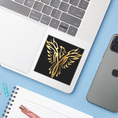 Phoenix op maat gesneden vinyl Sticker (Laptop met iPhone)
