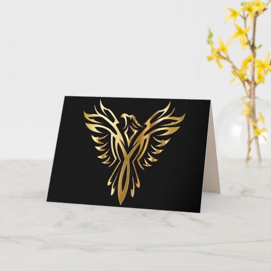 phoenix oplopend wenskaart kaart (Gele Bloem)