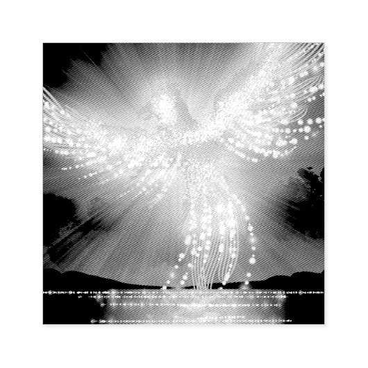 Phoenix over water rubberstempel (Afrduk)