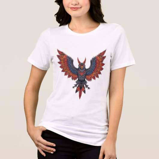 phoenix owl bird avery Tri-Blend shirt (Voorkant)