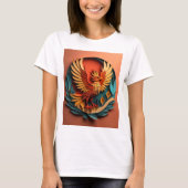 Phoenix Papier Kunst Design T-shirt (Voorkant)