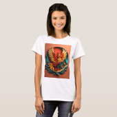 Phoenix Papier Kunst Design T-shirt (Voorkant volledig)