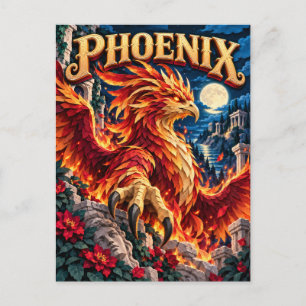Phoenix, Papieren Uitgesneden Monster Briefkaart