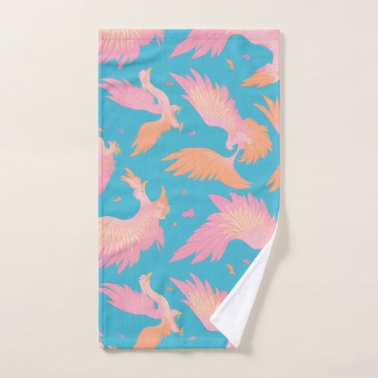 Phoenix Pastel Kleurrijk Gepersonaliseerd Patroon Bad Handdoek (Handdoek)