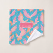 Phoenix Pastel Kleurrijk Gepersonaliseerd Patroon Bad Handdoek (Wasdoekje)
