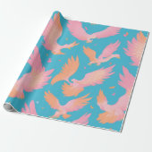 Phoenix Pastel Kleurrijk Gepersonaliseerd Patroon Cadeaupapier (Uitgerold)