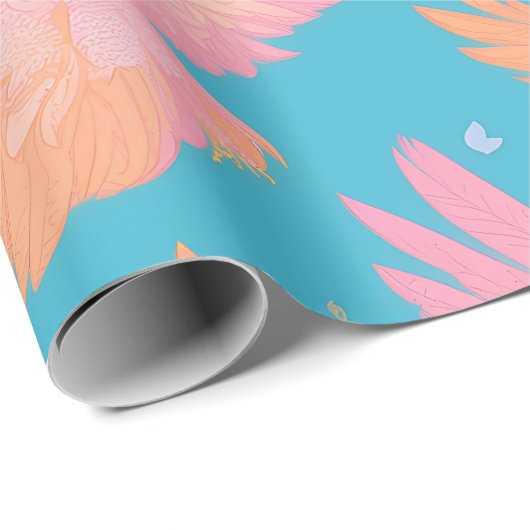 Phoenix Pastel Kleurrijk Gepersonaliseerd Patroon Cadeaupapier (Rol Hoek)