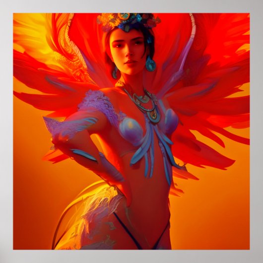 Phoenix Queen Illustration Poster (Voorkant)