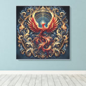 Phoenix Rebirth: Een tijdloos meesterwerk canvas (Insitu (Houten vloer))
