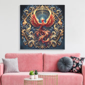 Phoenix Rebirth: Een tijdloos meesterwerk canvas (Insitu (Woonkamer))