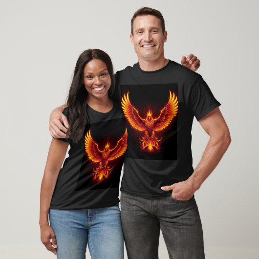 Phoenix Rebirth – Fiery Mythical Bird Rising from  T-shirt (Unisex)