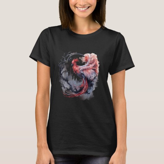 Phoenix Rejuvenation Fire Phoenix Vogeltelefoon T-shirt (Voorkant)