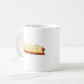 Phoenix Retro Tekst Koffiemok (Voorkant links)