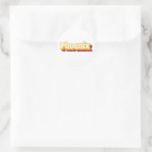 Phoenix Retro Tekst Ronde Sticker (Tas)