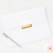 Phoenix Retro Tekst Ronde Sticker (Envelop)