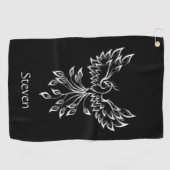 Phoenix rijdt op Black Personal Golfhanddoek (Horizontaal)