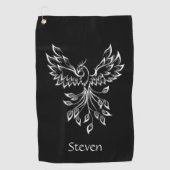 Phoenix rijdt op Black Personal Golfhanddoek (Voorkant)