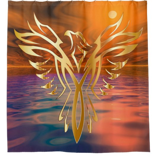 Phoenix rijst douchegordijn (Voorkant)