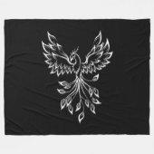 Phoenix Rijst uit het Zwart Fleece Deken (Voorkant (Horizontaal))