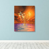 Phoenix Rijzend Canvas Afdruk (Insitu (Houten vloer))
