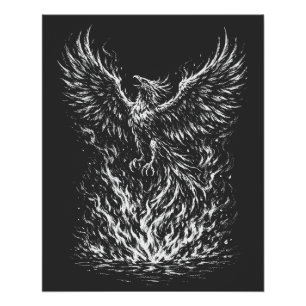 Phoenix Rijzend Uit de Vlammen door BurnsInHell Perfect Poster