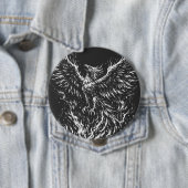 Phoenix Rijzend Uit de Vlammen door BurnsInHell Ronde Button 4,0 Cm (In situ)