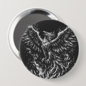 Phoenix Rijzend Uit de Vlammen door BurnsInHell Ronde Button 4,0 Cm (Voorkant /achterkant)