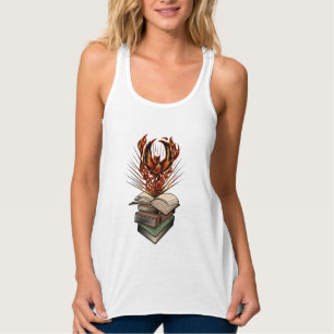 Phoenix rijzend uit de vlammen van boeken Fantasy  Tanktop