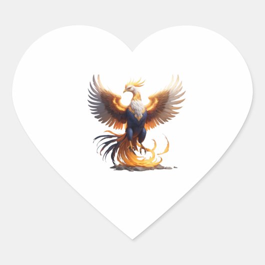 Phoenix Rise Hoodie 🔥 Mythical Fire Bird Sweatshi Hart Sticker (Voorkant)