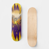 Phoenix Rise – Minimal Flame Skateboard (Voorkant)