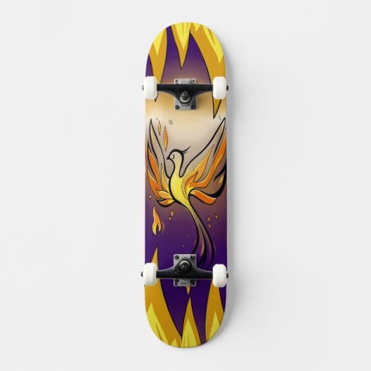 Phoenix Rise – Minimal Flame Skateboard (Voorkant)