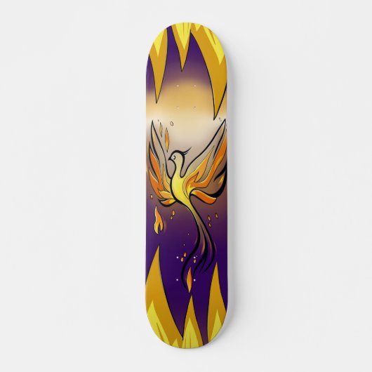Phoenix Rise – Minimal Flame Skateboard (Voorkant)
