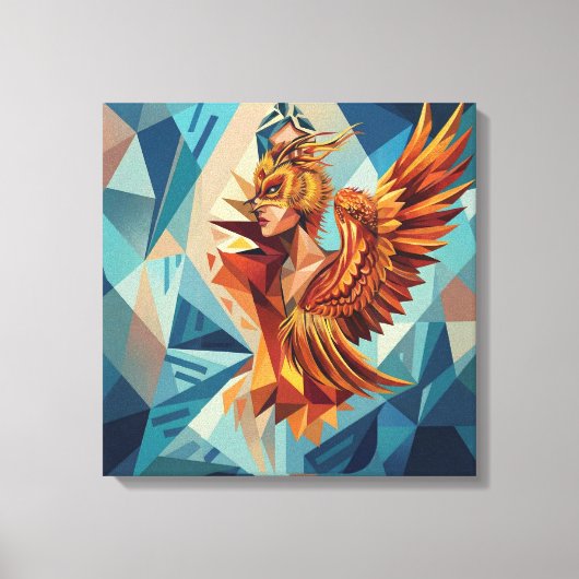 Phoenix Rise – Modern Stretched Canvas Wall Art (Voorkant)