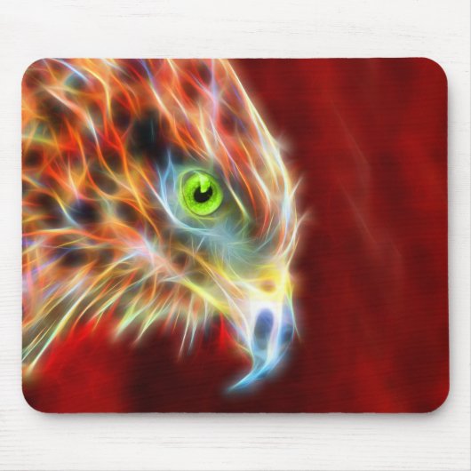 Phoenix Risen Fractal Eagle Mousepad Muismat (Voorkant)