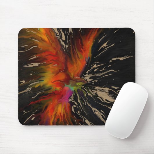 Phoenix Rising – Abstracte Vuur Explosie Kunst Muismat (Met muis)