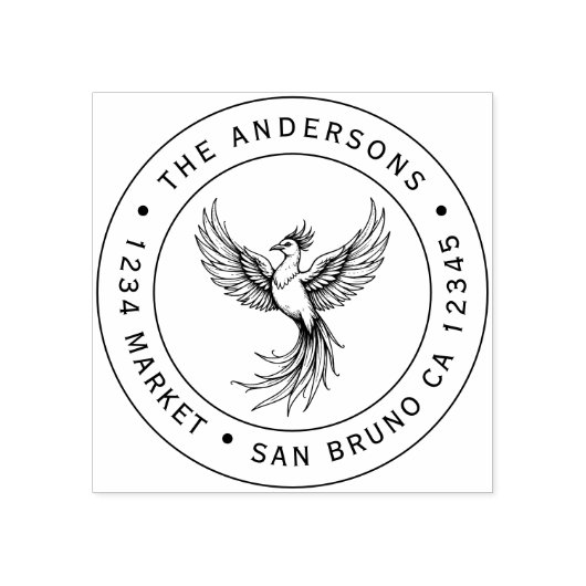 Phoenix Rising Address Stamp Rubberstempel (Afrduk)